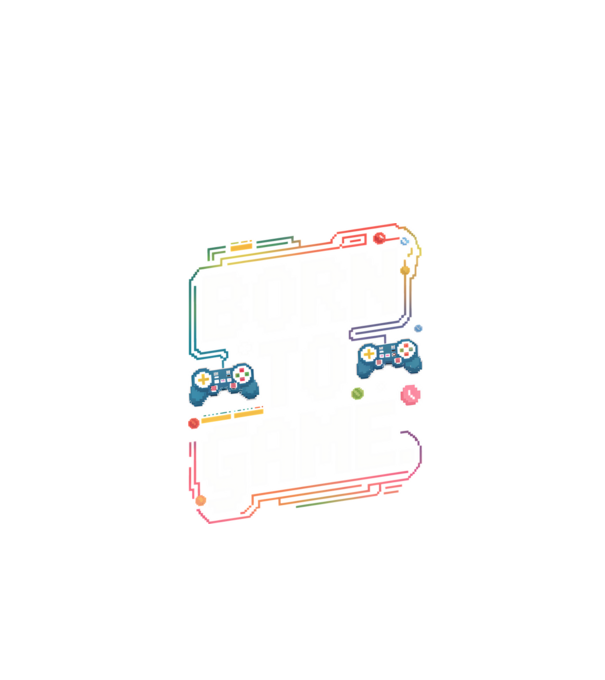 Born to Game Pixel Negru model negru pe tricou