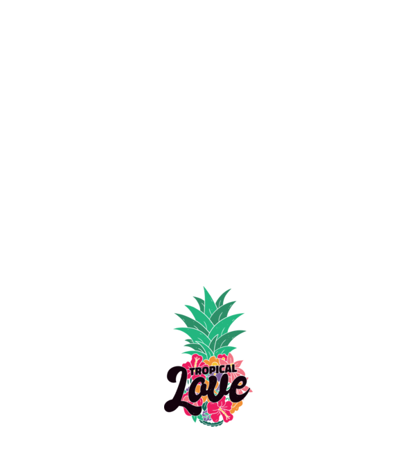 Ananas Tropical Love model negru pe tricou