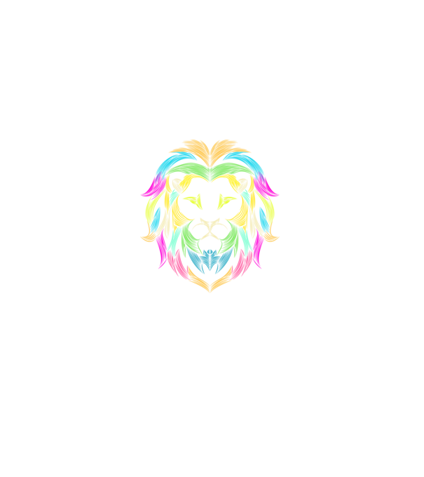 lion line art design model negru pe tricou