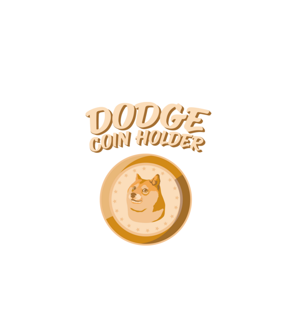 Doge Coin Holder model negru pe tricou