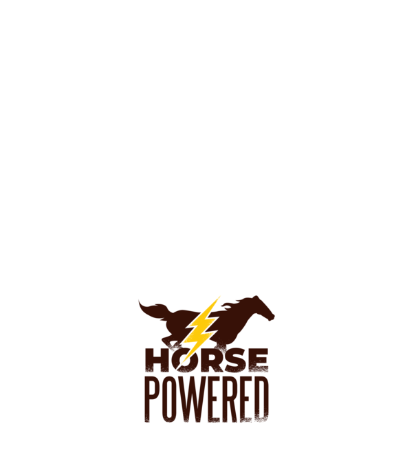 Horse Powered Cal-putere tricou călăreț model alb pe tricou