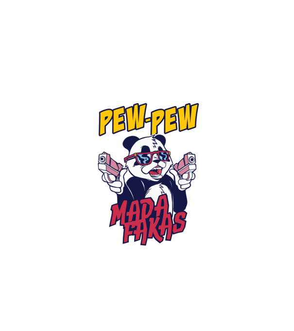 Pew Pew Pew Madafakas Panda model turcoaz pe tricou