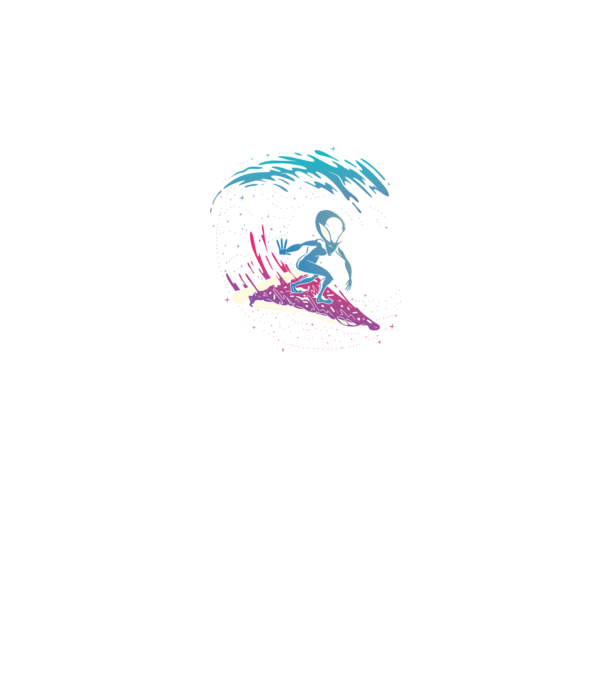 Alien Pizza Surf tricou amuzant model negru pe tricou