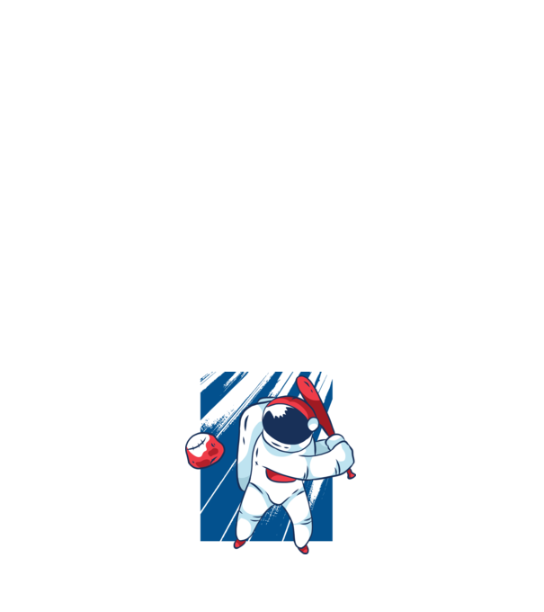 Baseball Astronaut model negru pe tricou