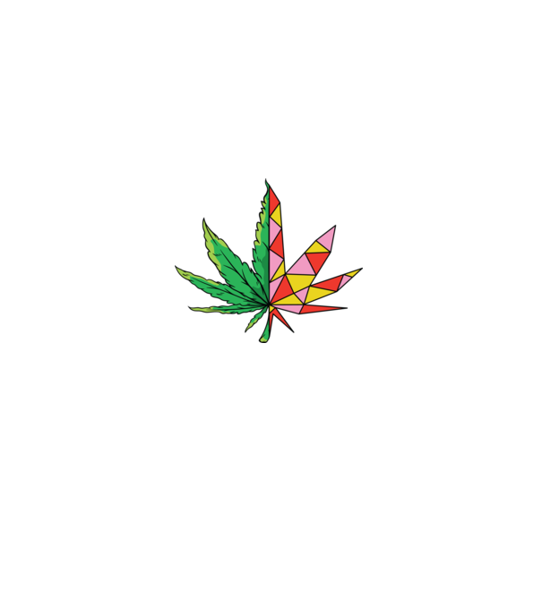 Frunză de marijuana model alb pe tricou