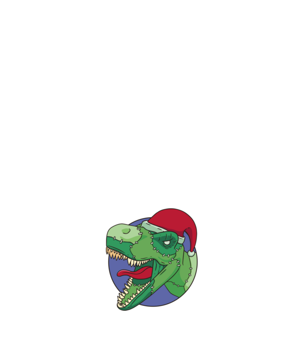 T-rex Santa model roz deschis pe tricou