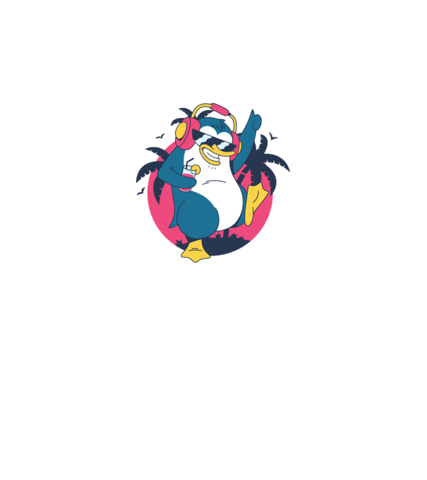 Pinguin de Petrecere model gri pe tricou