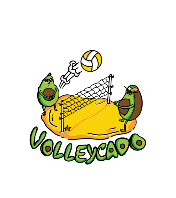 Avocado Volei model alb pe tricou