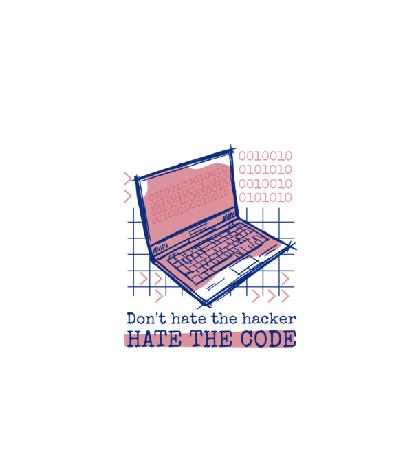 Nu urî hackerul, urăște codul model alb pe tricou