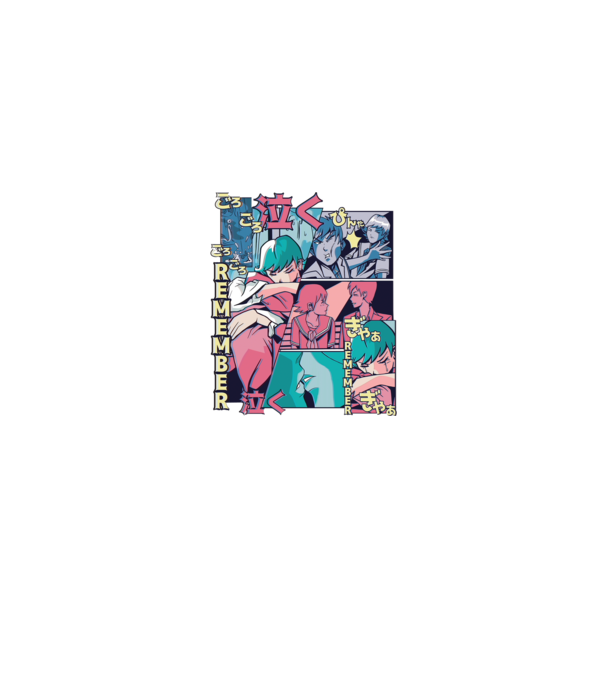 Anime Vaporwave benzi desenate model alb pe tricou