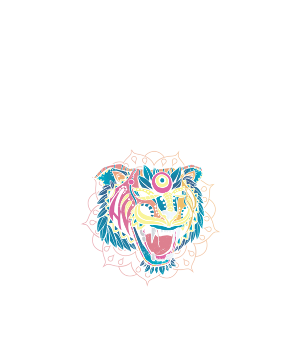 Tigru Mandala model negru pe tricou