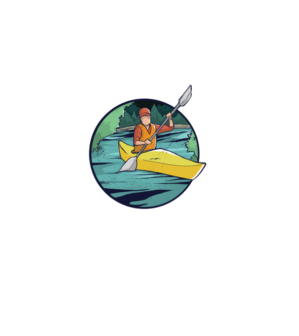 Caiac-canoe model negru pe tricou