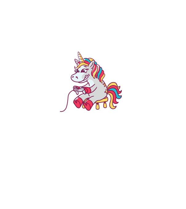 Gamer Unicorn model gri pe tricou