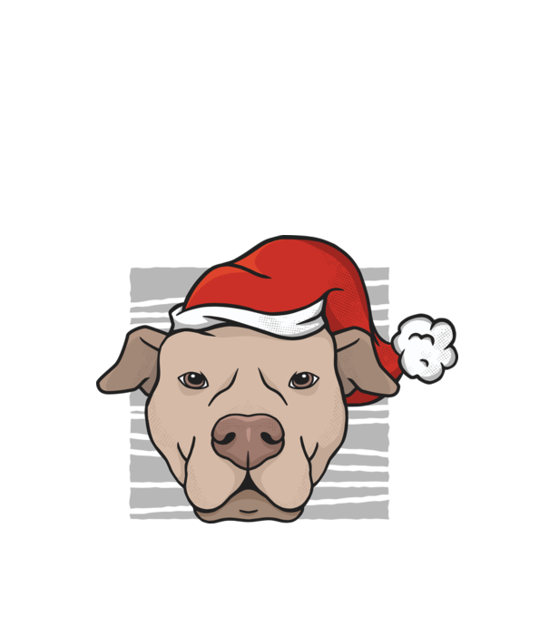Pitbull de Crăciun model negru pe tricou