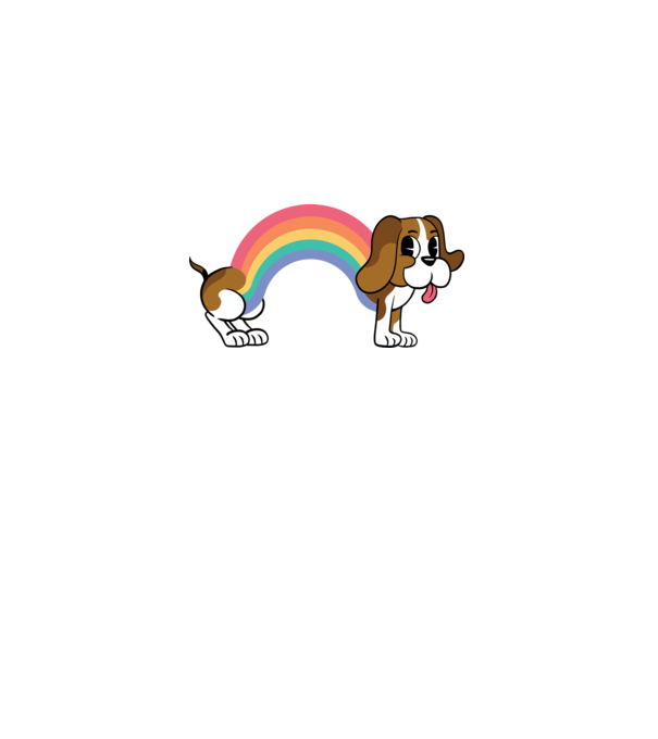 Beagle curcubeu model roz deschis pe tricou