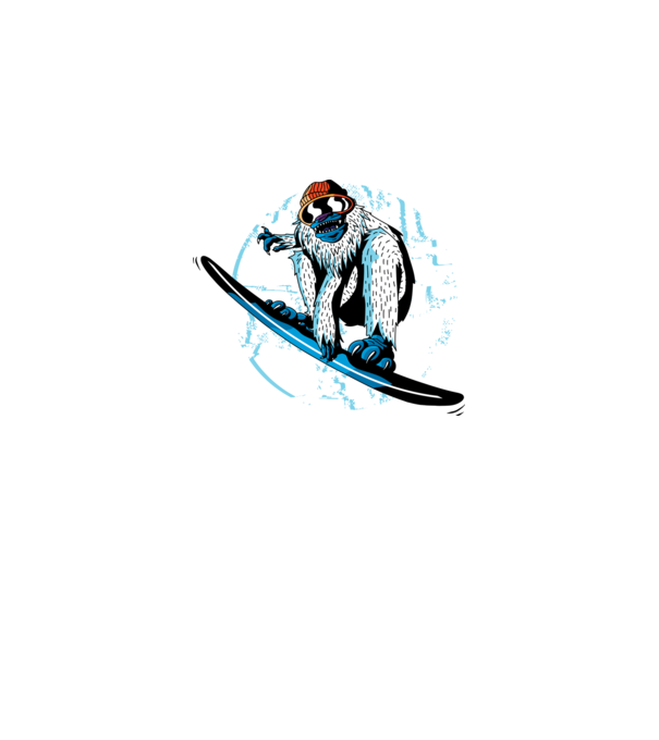 Yeti Snowboarder model alb pe tricou