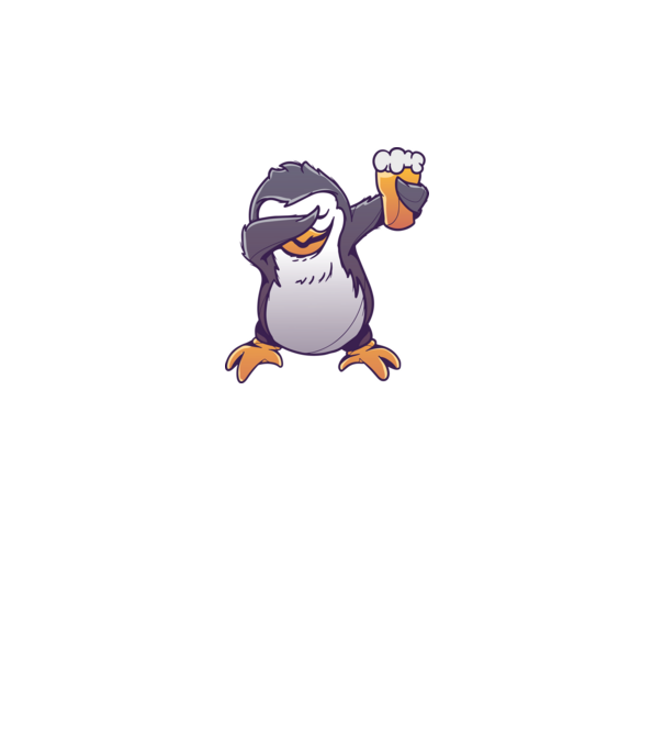 Pinguin cu Bere DAB model turcoaz pe tricou