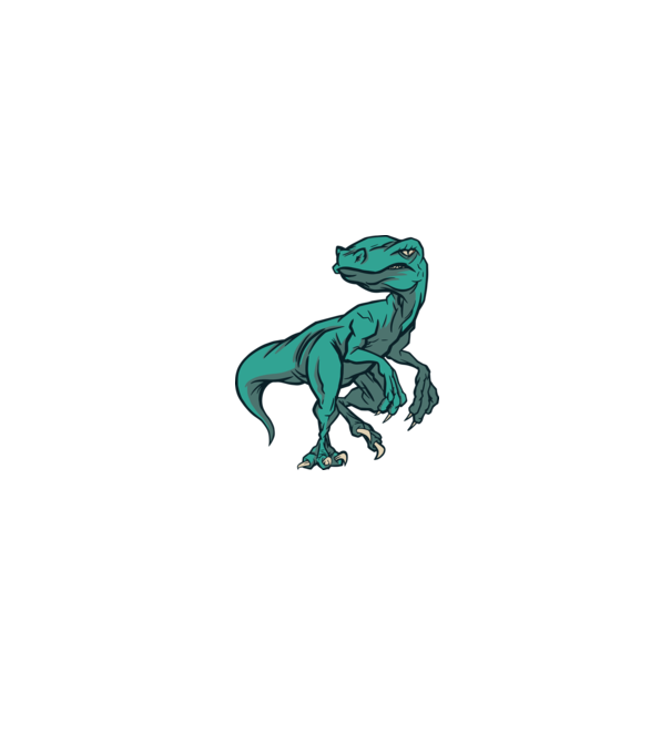 Dinozaur Raptor model alb/roșu pe tricou