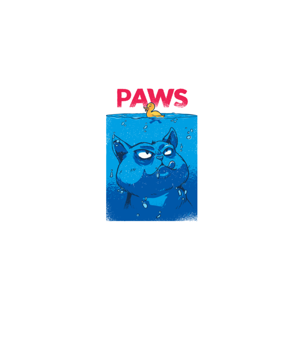 Paws Pisică la atac model negru pe tricou