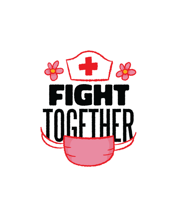 Fight together Asistentă medicală model alb pe tricou