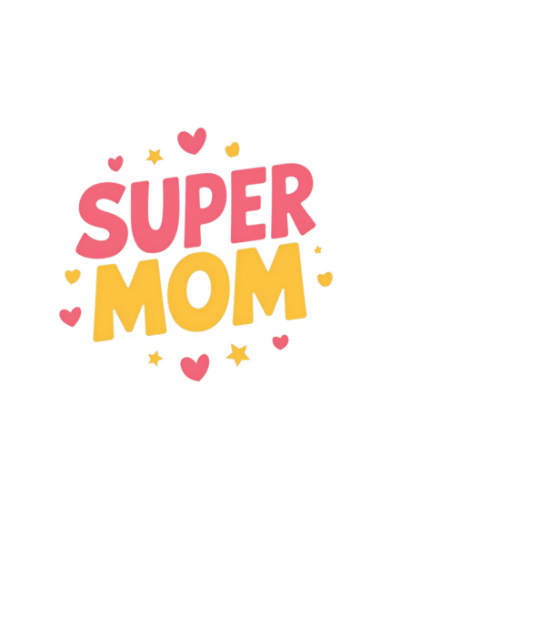 Super Mom Negru model alb pe tricou