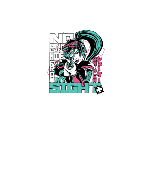 Anime Fată Lunetistă model negru pe tricou
