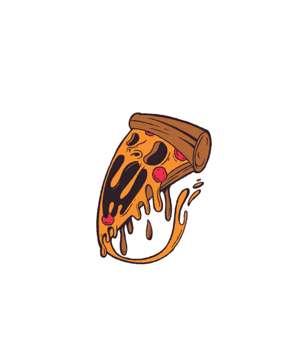Pizza Horror model verde de măr pe tricou