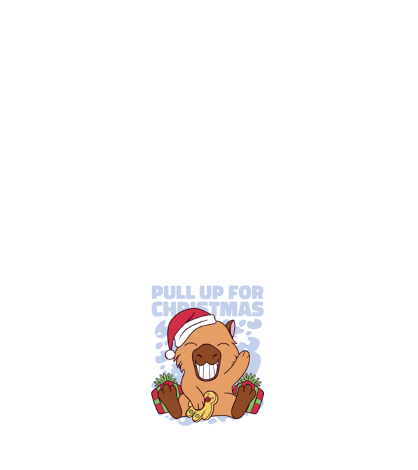 Pull up for christmas Capybara model alb pe tricou