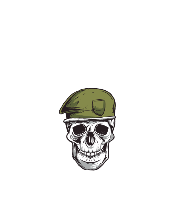 Craniu Soldat model negru pe tricou