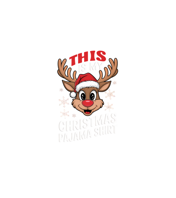 Christmas Pajama Reindeer Negru model negru pe tricou