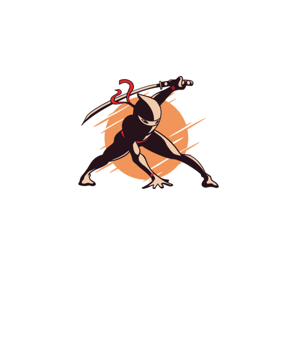 Ninja model alb pe tricou