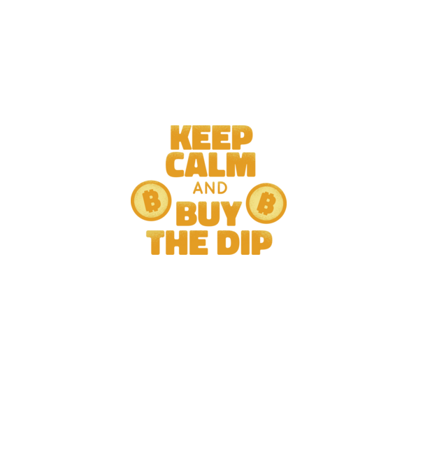 Keep calm and buy the dip Bitcoin model negru pe tricou