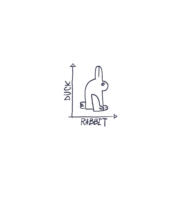 Rabbit vs Duck - Iepure sau Rață model alb/roșu pe tricou