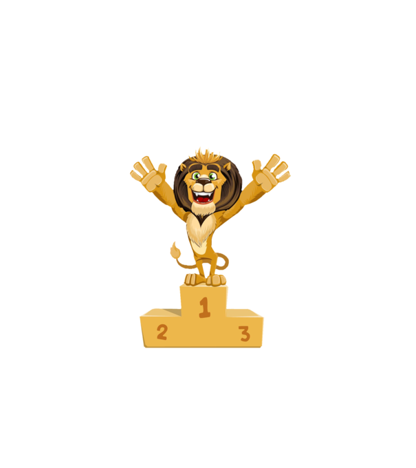 lion champion model alb pe tricou
