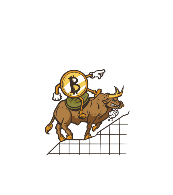 Taur Bitcoin model verde de măr pe tricou