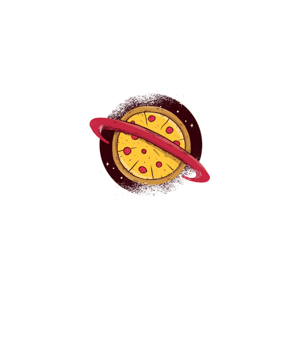 Pizza Planetă model gri pe tricou
