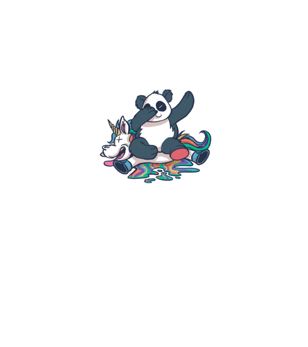 Panda DAB Unicorn model alb pe tricou