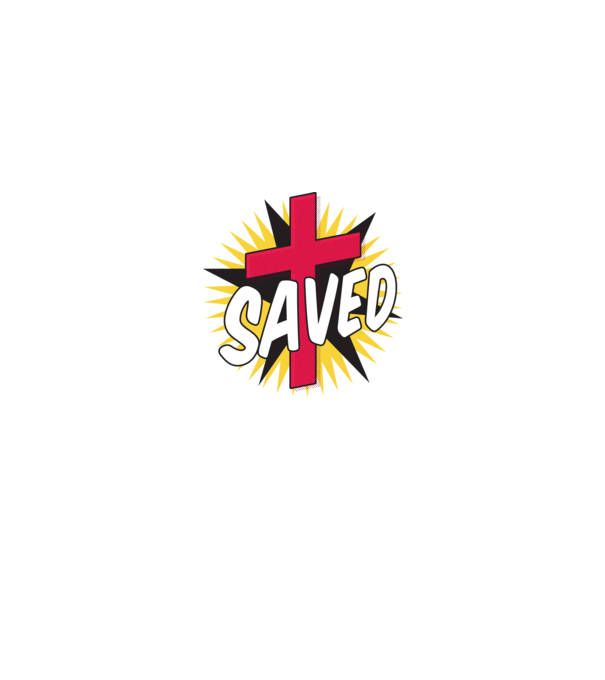 Saved Isus Cruce model alb pe tricou
