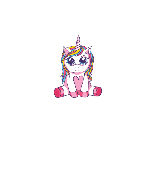 Unicorn drăguț model alb pe tricou