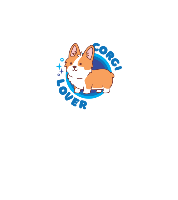 Corgi Lover model alb pe tricou