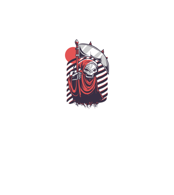 Moartea - Grim Reaper model alb pe tricou