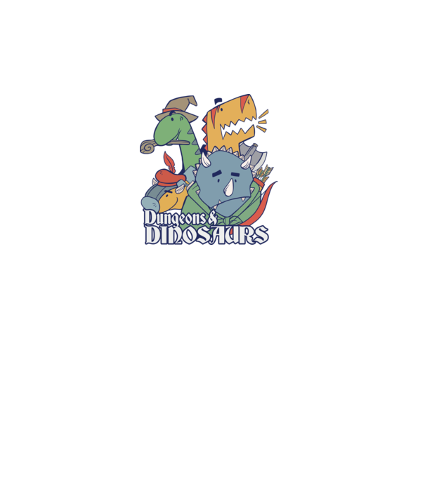 Dungeons and Dinosaurs model turcoaz pe tricou