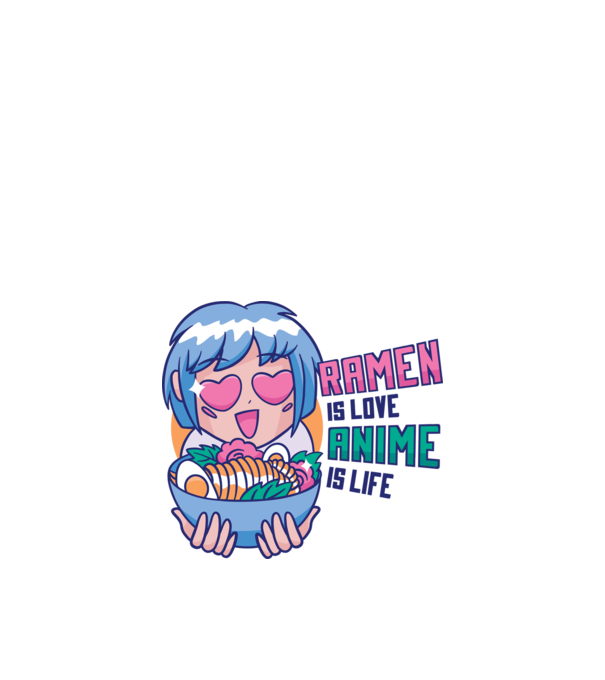 Ramen is Love Anime is Life model alb pe tricou
