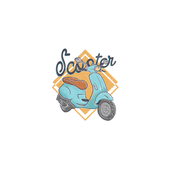 Scooter model alb pe tricou