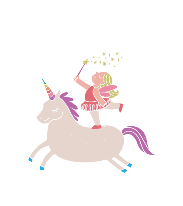 Zână Unicorn model alb pe tricou
