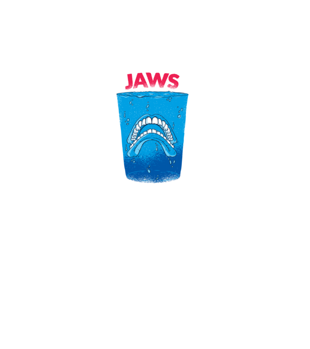 Jaws dinți tricou parodie model turcoaz pe tricou