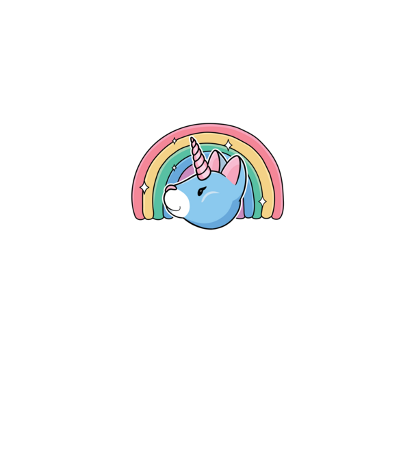Pisică Unicorn model negru pe tricou