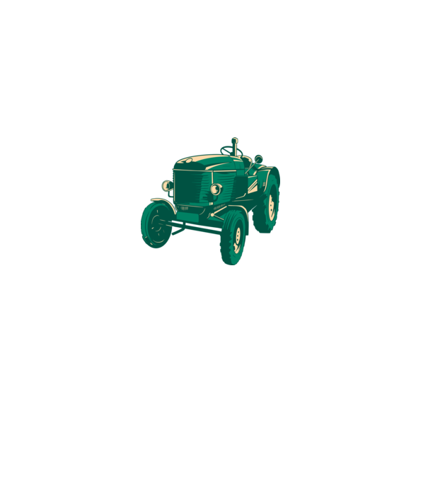 Tractor vechi model gri pe tricou