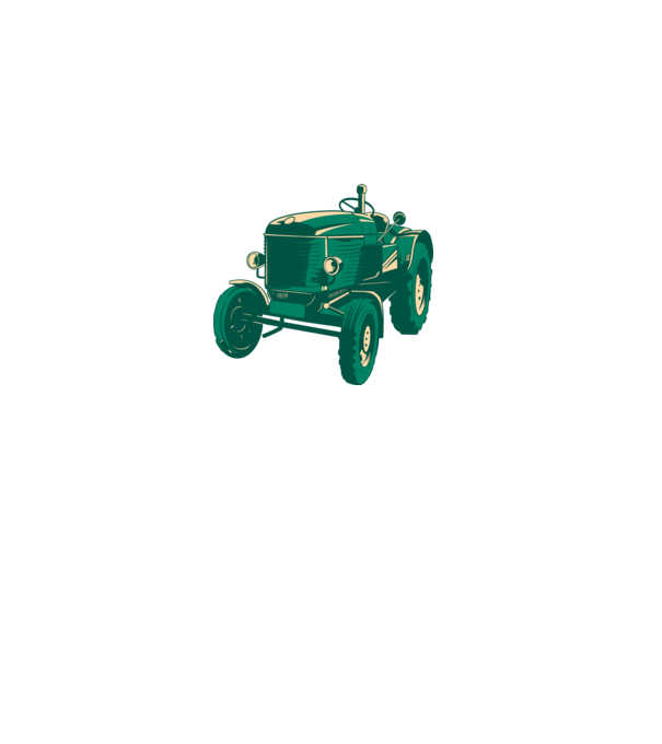 Tractor vechi model gri pe tricou