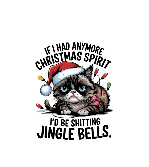 Christmas Spirit Grumpy Cat Alb model alb pe tricou